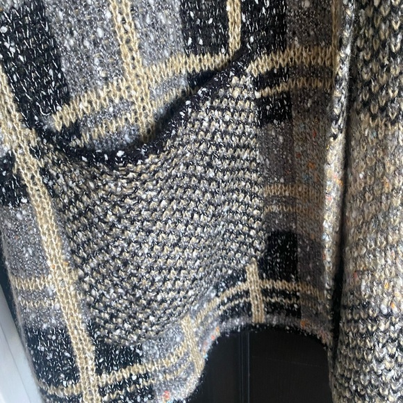 NWT Democracy Reversible Plaid Open Front Knit Sweater Cardigan Women'-Size L - Picture 4 of 8